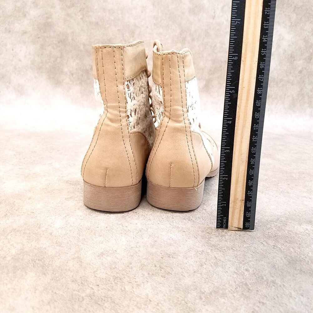 Soda Womens Size 6.5 Tan Lace Up Ankle Boot Comba… - image 5